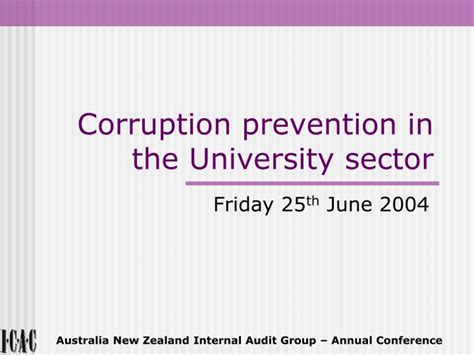 PPT - Corruption prevention in the University sector PowerPoint ...