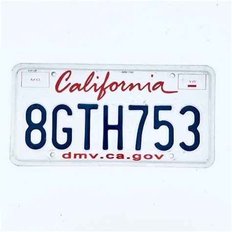 California License Plate 8GTH753 in 2021 | California license, License plate, State license plate