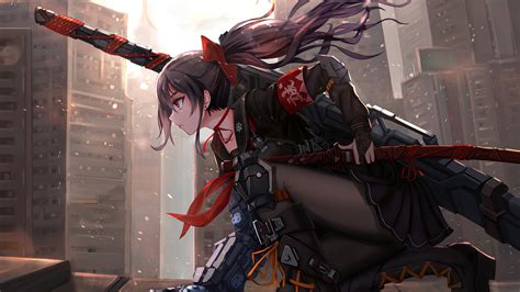 2560x1440 Anime Cyber Arm Sword Girl 4k 1440P Resolution ,HD 4k Wallpapers,Images,Backgrounds ...