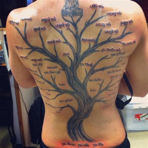 Family Tree Tattoos On Back