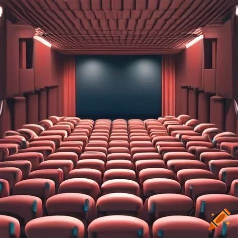 Cartoon picture of an empty cinema auditorium on Craiyon