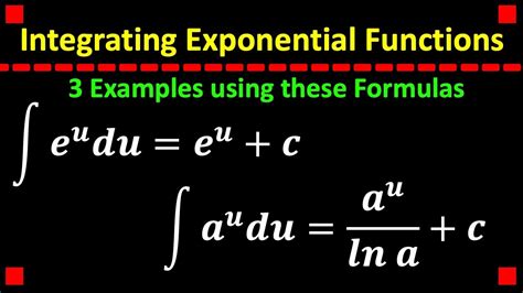 Integration Formulas for Exponential Functions - YouTube