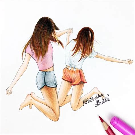 Crazy with my friend | Best friend drawings, Drawings of friends, Bff ...