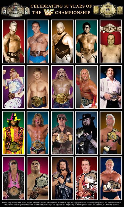 Classic/ Golden Era WWE Champions Poster by Chirantha | Wwe champions, Wrestling posters, Wwf ...