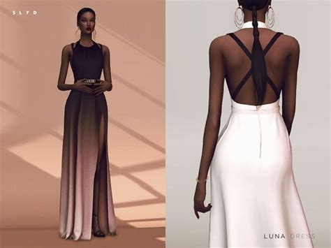 Luna Dress by SLYD at TSR • Sims 4 Updates | Sims 4 dresses, Sims 4 ...