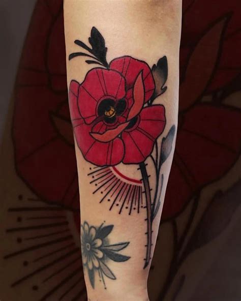 Poppy flower tattoo | Poppy flower tattoo, Poppies tattoo, Poppy flower