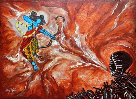 Lord Rama-Victory Over Evil- Kitne Ravan Marenghe Painting by Neeraj ...