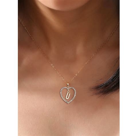 I Love You Necklace With Initial Letter A-Z Inside Heart Pendent ...