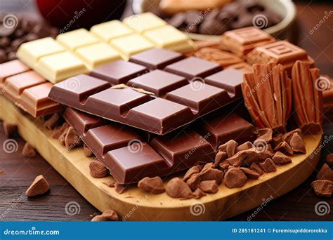 Various Chocolate Pralines and Chocolate Bar Stock Illustration ...