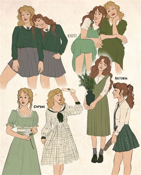 some sketches of Astoria and Daphne Greengrass – @yendts on Tumblr