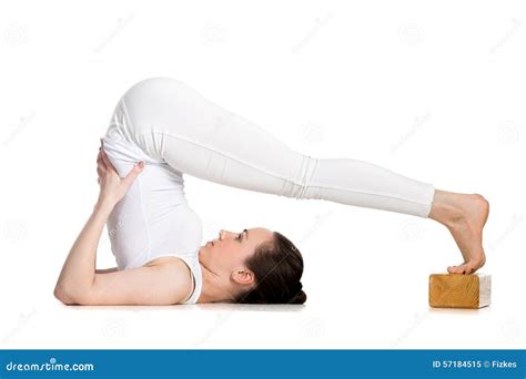 Yoga With Props, Plough Pose Stock Photo - Image: 57184515
