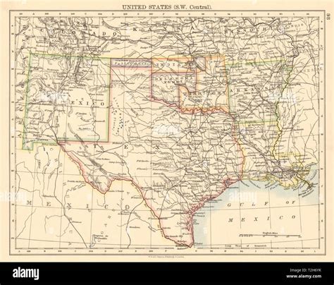 Texas oklahoma map hi-res stock photography and images - Alamy