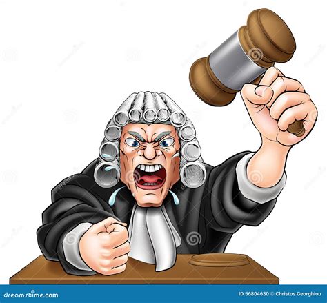 Cartoon Angry Judge stock vector. Illustration of crazy - 56804630