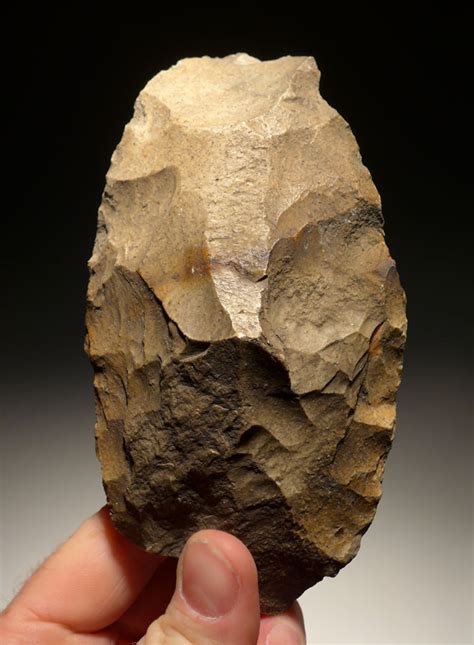 PREHISTORIC HOMO ERECTUS ACHEULEAN FLINT CLEAVER HAND AXE OF THE FINEST ...