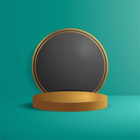3D gold round podium vector with black round and gold line background 6874217 Vector Art at Vecteezy