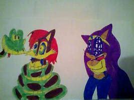 Kaa and Rouge and Sonic by PrincessShannon07 on DeviantArt