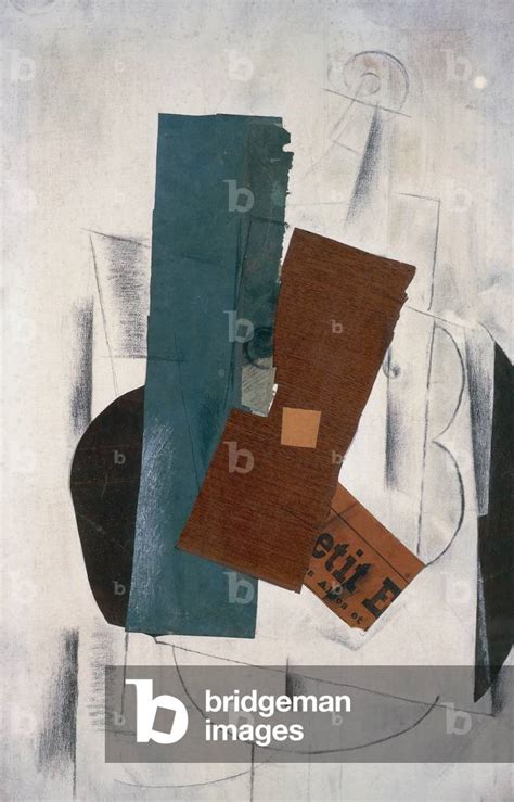 Violin and Newspaper, 1913, by Georges Braque (1882-1963), collage. France, 20th century. by ...