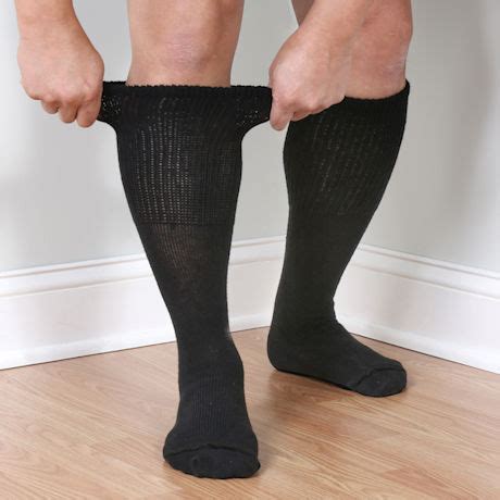 Men's Extra Wide Calf Diabetic Knee High Socks - 3 Pairs | Support Plus