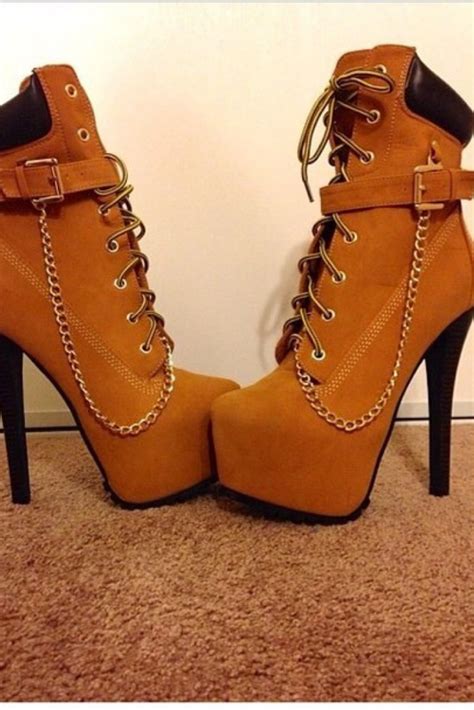 Pretty Brown Timberland High Heel Boots For Women | Heels, Heel boots for women, Timberland high ...