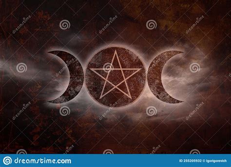 Wicca triple moon stock illustration. Illustration of night - 255205932