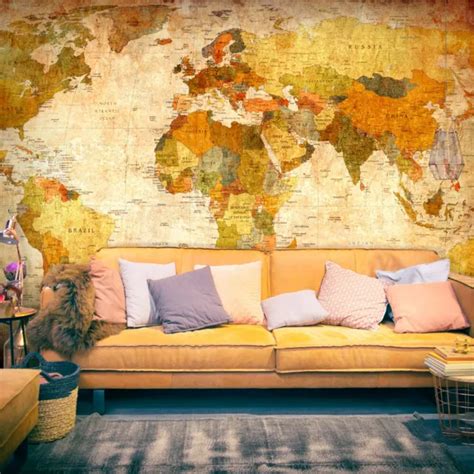 World Map Wall Paper Mural Self Adhesive Old Style Wo - vrogue.co