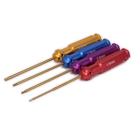 Alloy 4pcs Allen Hex Screwdrivers Key Driver Tool Set 1.5mm 2mm 2.5mm 3mm for RC Hobby Model Car ...