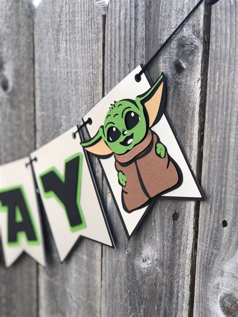 Baby Yoda Happy Birthday Banner Custom Banner Star Wars - Etsy