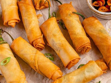 Dynamite Lumpia (Lumpiang Dinamita) Recipe - Whisk | Recipe | Vegan ground beef, Jalapeño beef ...