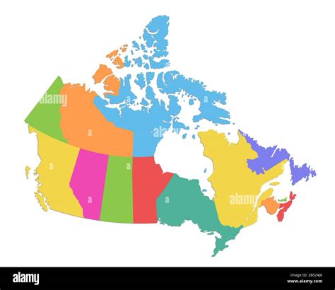 Canada map, administrative division, separate individual states, color ...