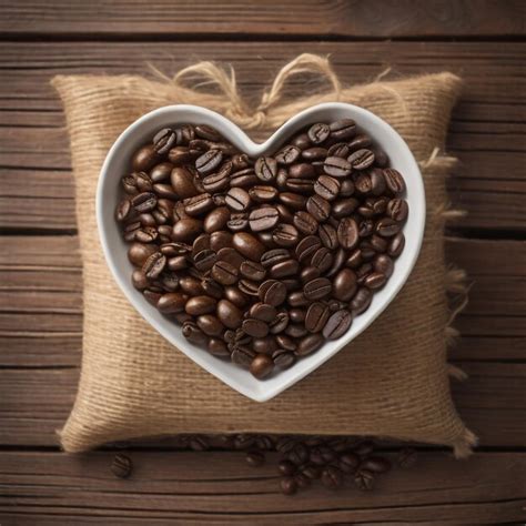 Premium Photo | Heart coffee beans