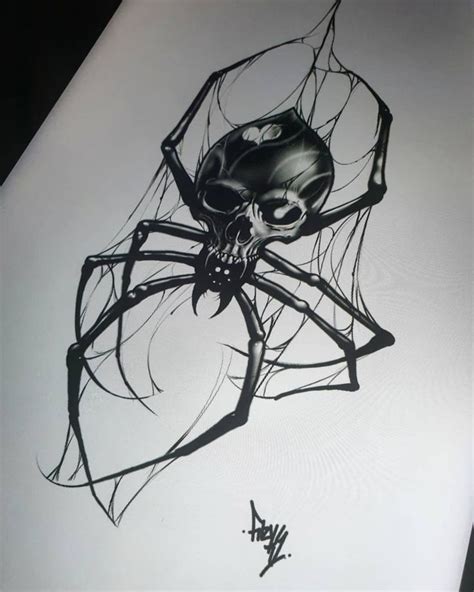 Pin by Patryk Kielka on asd | Creepy drawings, Spider drawing, Spider tattoo