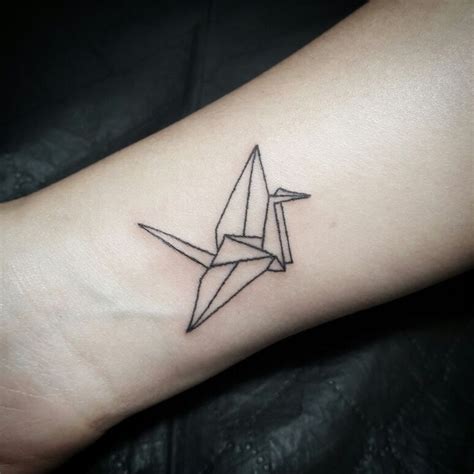 Paper crane tattoo by Kara Gonzales (instagram: @kara.inks) | Paper crane tattoo, Crane tattoo ...