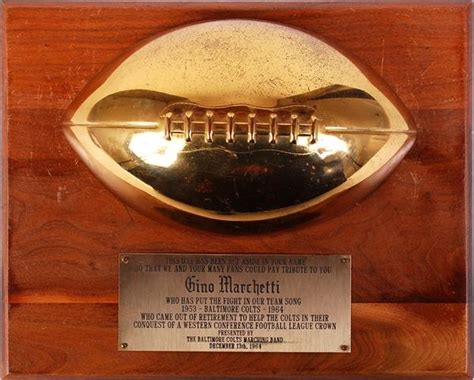 Gino Marchetti Baltimore Colts Tribute Trophy w/ Marchetti LOA