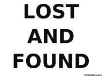 Printable Signs: "Lost and Found"