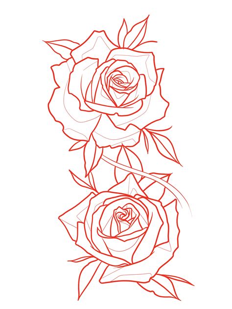 Rose Outline Tattoo, Rose Tattoo Stencil, Rose Drawing Tattoo, Rose ...