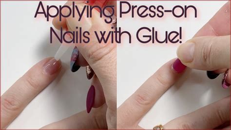 How to apply Press-on Nails with GLUE! - YouTube