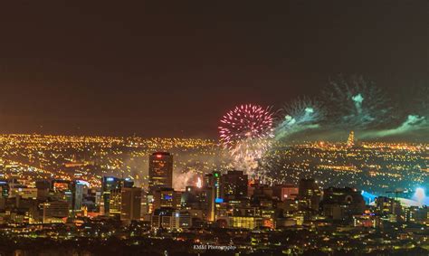 Adelaide, New Year fireworks, celebrated in the city centre, at Glenelg Beach, Semaphore Beach ...