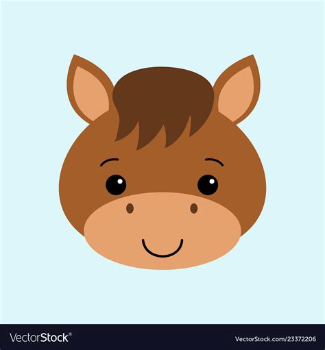 Farm animals of cute horse flat style Royalty Free Vector