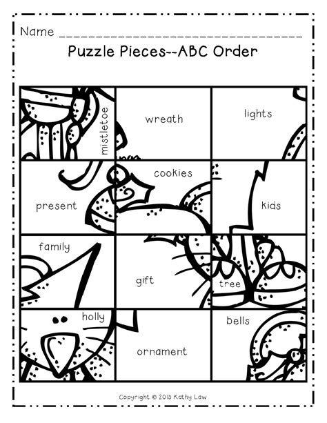 December Picture Puzzles | First Grade a la Carte