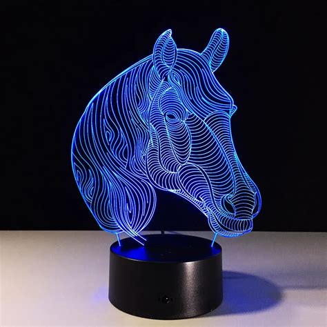 3d Lampe Kreative 7 Farben Ändern Acryl Horse Led Nachthimmel Led Schreibtisch Tisch Lampe Usb ...