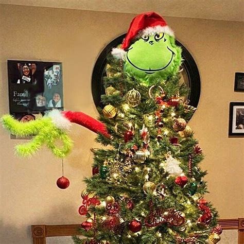 Grinch Christmas Decorations Furry Green Grinch Arm Ornament Holder Tree Sets Christmas tree ...