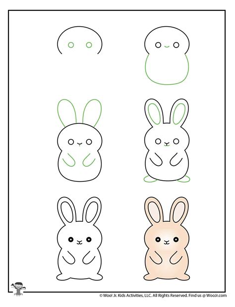 Bunny Drawing Step by Step Kids | Woo! Jr. Kids Activities : Children's Publishing