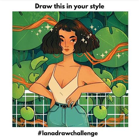 Image may contain: text that says 'Draw this in your style #lanadrawchallenge' Art Style ...