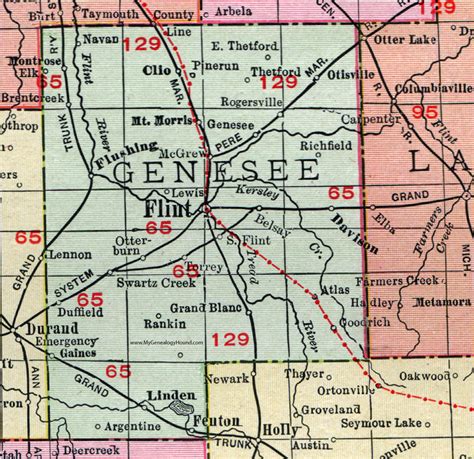 Map Of Genesee County Michigan - Cities And Towns Map