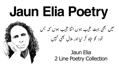 Jaun Elia Poetry - Jaun Elia 2 Line Sad Poetry - URDUNAMA.NET