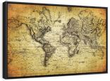 Sepia Vintage World Map Wall Art | Drawing