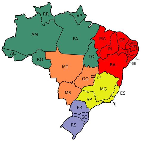 ESTADOS DO BRASIL → Capitais, Estados, Siglas, Dados e Mapas