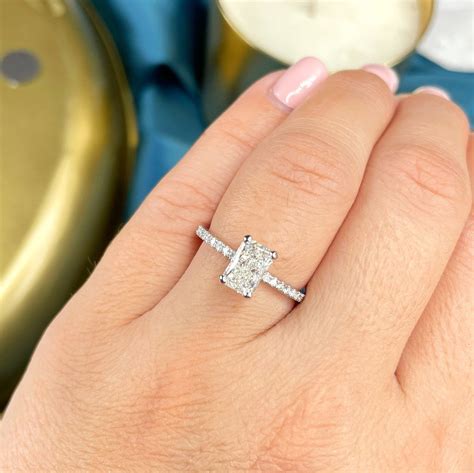 1.25 Carat Elongated Radiant Cut Diamond Engagement Ring 14k - Etsy