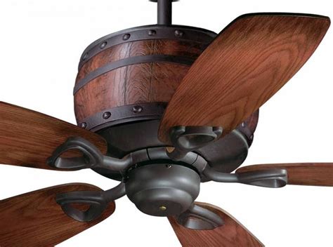 52" Rustic Wine Barrel Ceiling Fan | Barrel ceiling, Wine barrel table ...