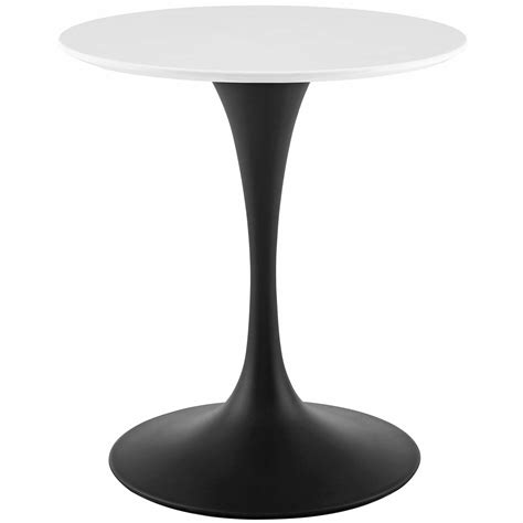 Lippa 28" Round Wood Dining Table in Black White by Modway